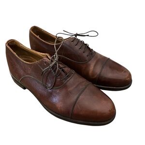 Vintage Y2K Florsheim Comfortech Cap Toe Oxford Dress Shoes Leather Brown 9.5D